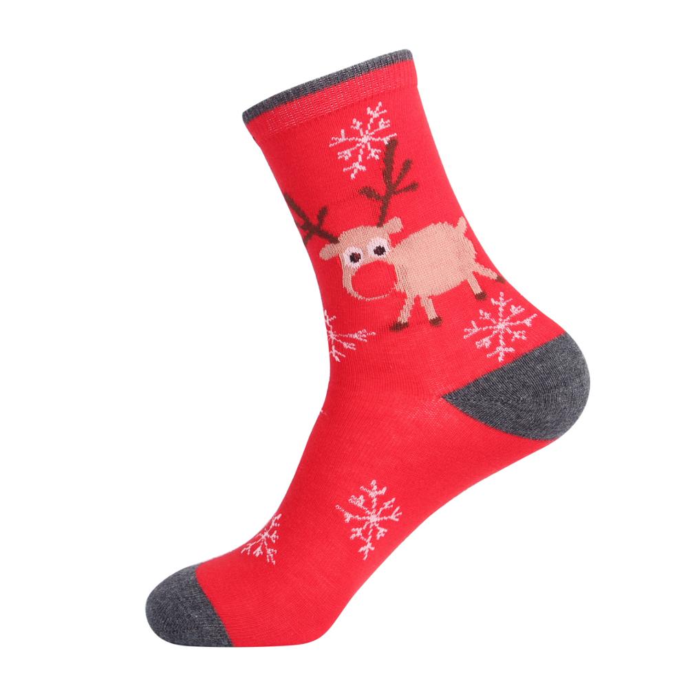 Autumn Winter Christmas Socks Christmas Tree Snow Elk Cotton Happy Socks PEONFLY Men Year Santa Claus: R