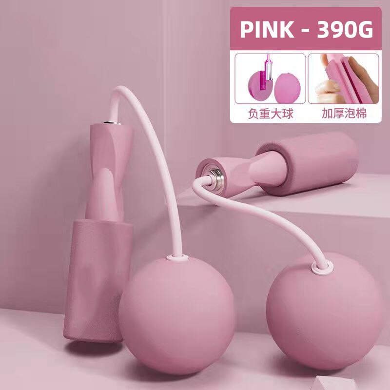 Köysi hyppynaru ropeless pvc hyppynaru johdoton hyppyköysi lapsille aikuisille kannettavat kuntolaitteet kuntosali fitness 270g 390g: 390g ei köyttä pinkki