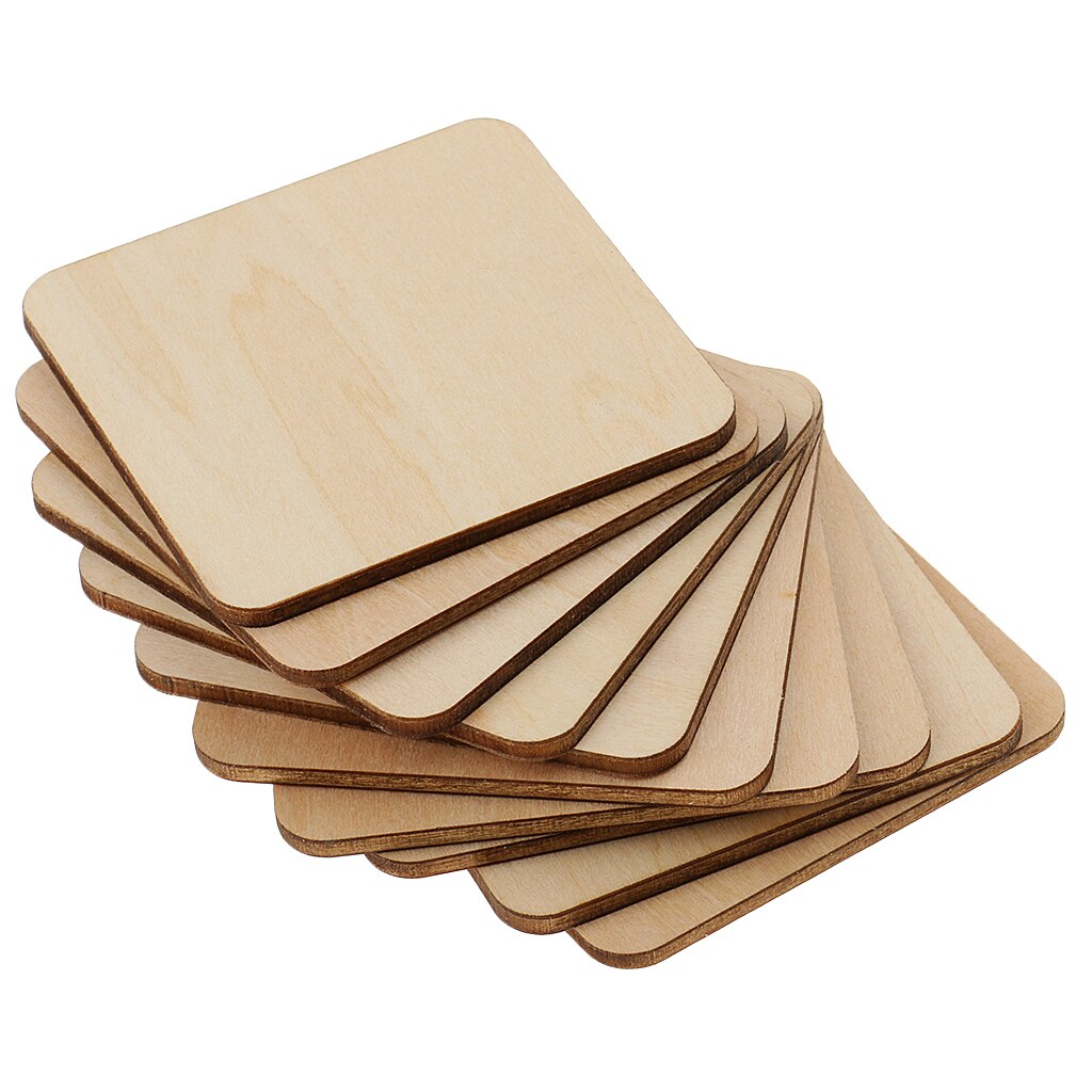 43 stykker firkantet mdf uferdig treverk stykker blank plakett for diy håndverk modellbygning gravering maleri 20/60/100mm