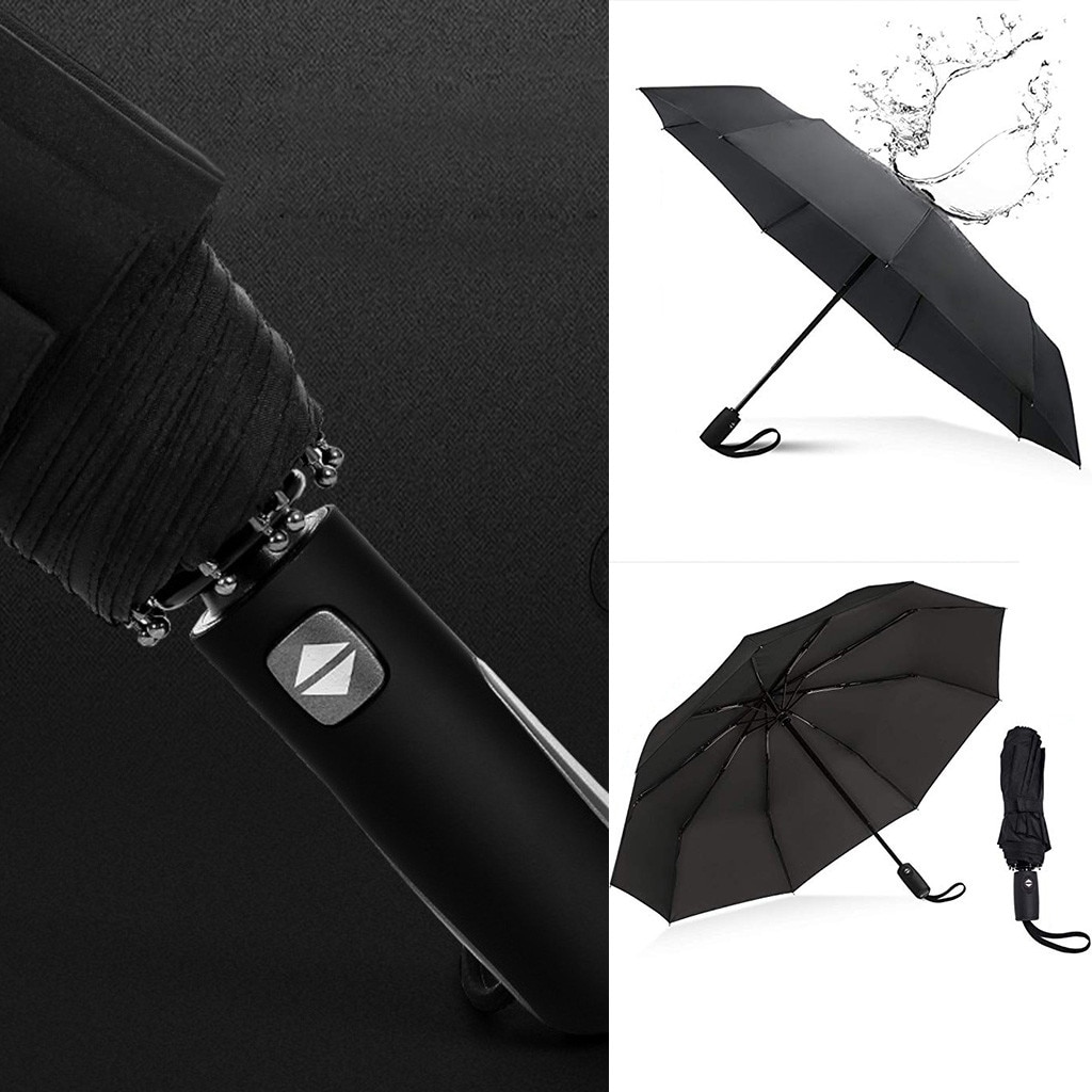 Wind Slip Opvouwbare Automatische Paraplu Regen Vrouwen Auto Luxe Grote Winddicht Paraplu Regen Voor Mannen Zwarte Coating 10K Parasol
