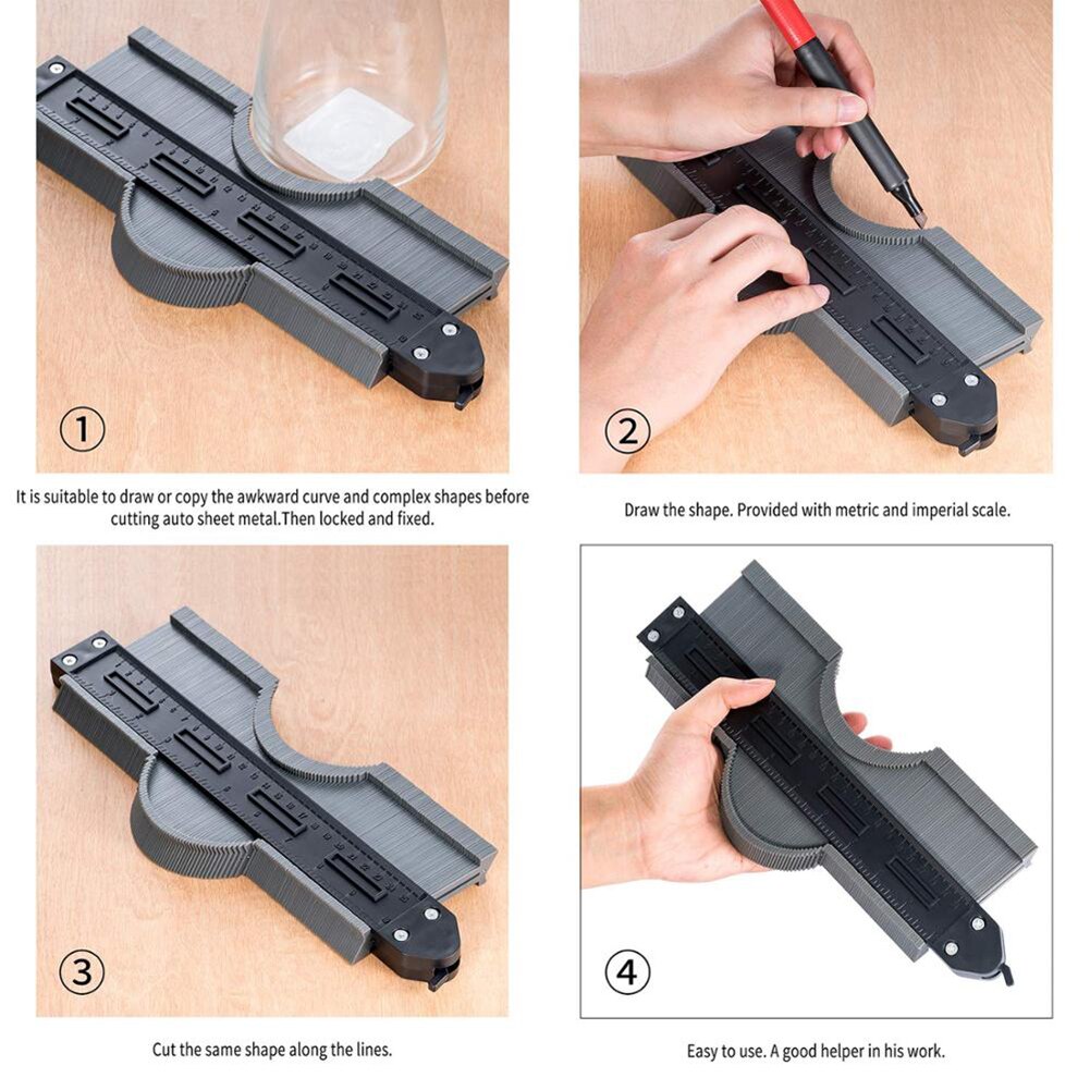 10/6inch Contour Gauge Profile Duplicator Contour Gauges Standard Wood Marking Tool Tiling Laminate Tiles Profile Measuring Tool