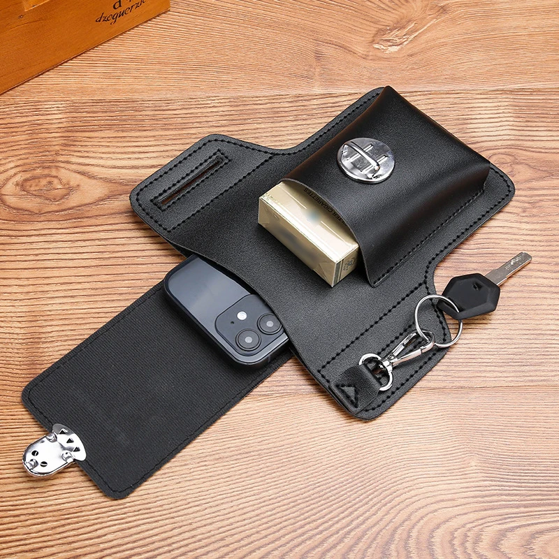 Læder herre mavetaske telefontasker mavetaske herre bæltetaske multifunktionel vandtæt mavetaske crossbody-tasker: Rød