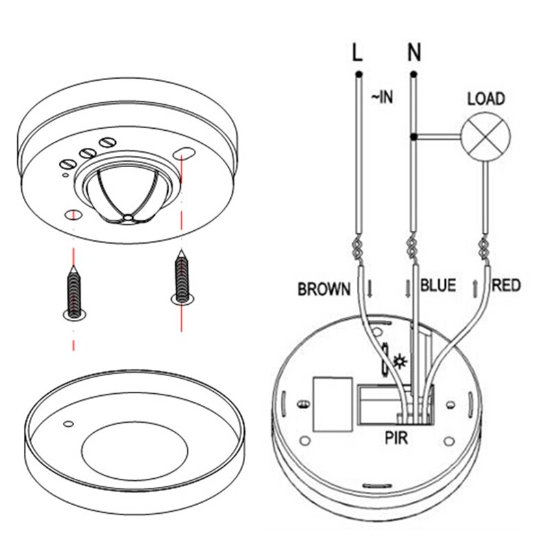 Motion Sensor,3 Detectoren 360 Graden Plafond Pir Beweging Sensor Licht Schakelaar 110-240V Voor Badkamer