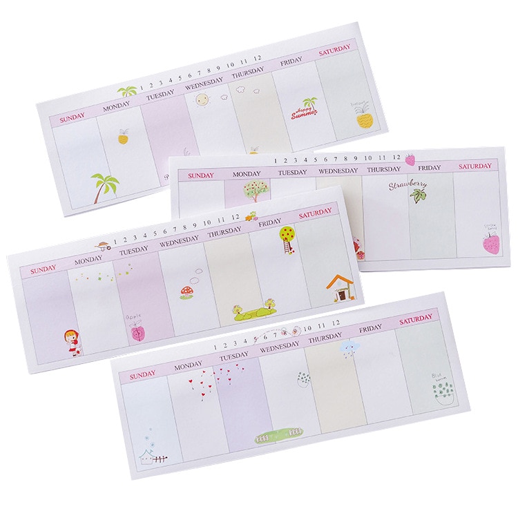 1pc planeringsbok 165mm*65mm 40 sidor lång veckoplanerare n gånger postjobb lärandepromemoria schemaplanerare arrangör