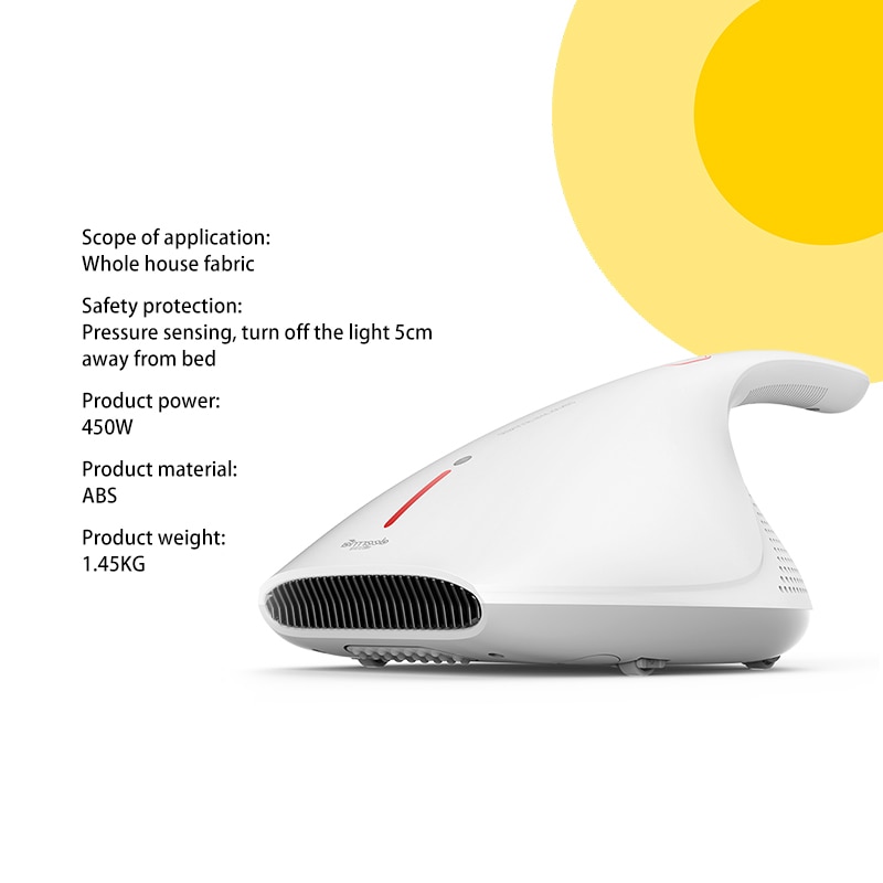 Xiaomi deerma  cm800 kvalster dammsugare handhållen ljus och värmechock uv lampa ta bort kvalster starkt sugrensare instrument