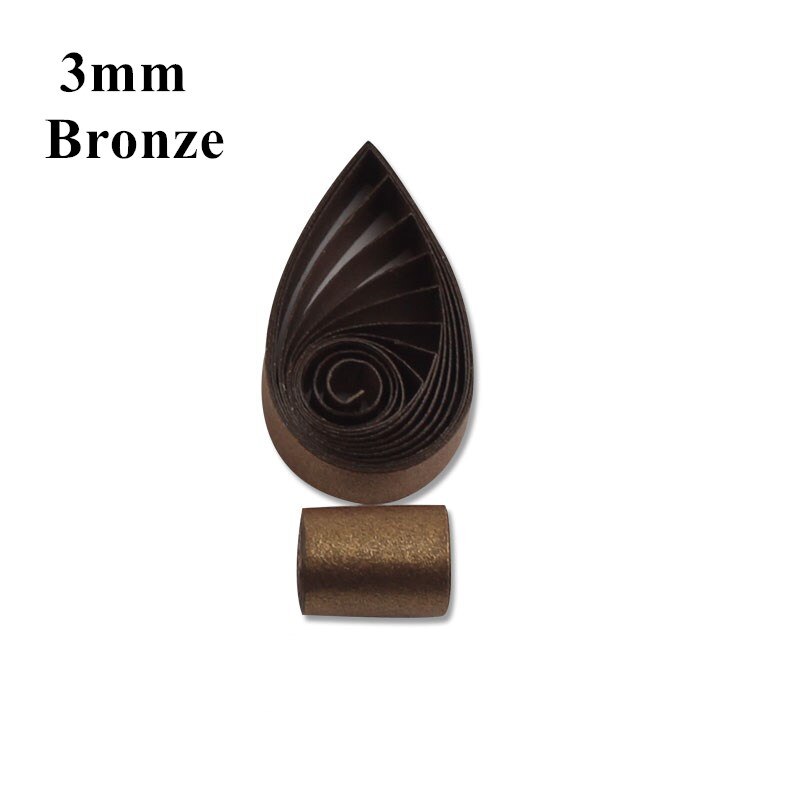 3mm Metallic Schimmer Perlglanz Papier Quilling Papier Streifen Handgemachte Farbe Papier 60 teile/beutel 54cm Lange für Kunst handwerk DIY: Bronze