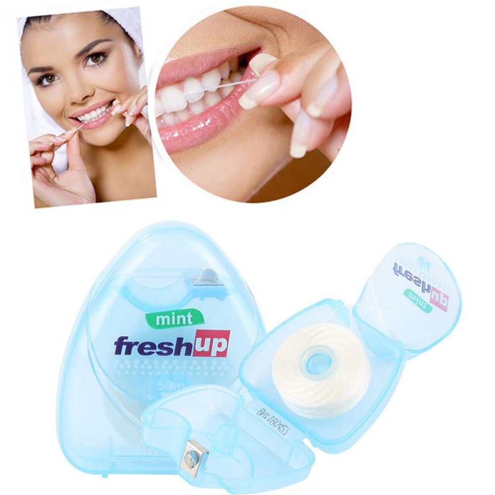 Portable 50M Micro Wax Dental Floss Interdental Brush Teeth Stick Toothpicks Floss Pick Oral Hygiene Clean Wire