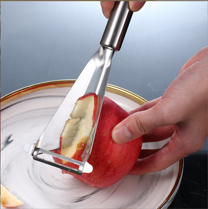 Triangular Fruit Carving Knife Household Stainless Steel Apple Push Knife Chef Fruit Platter Artifact Food Carving Tool: 1