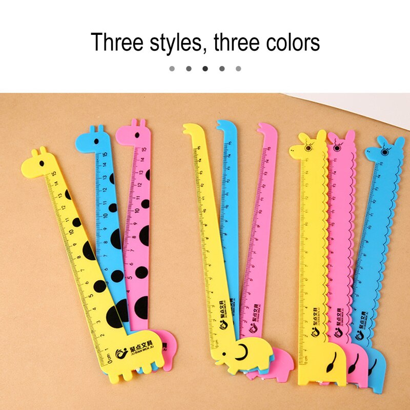 Regla recta de 15CM con bonito Animal, regla de medición Kawaii para útiles escolares para niños, marcador para estudiantes