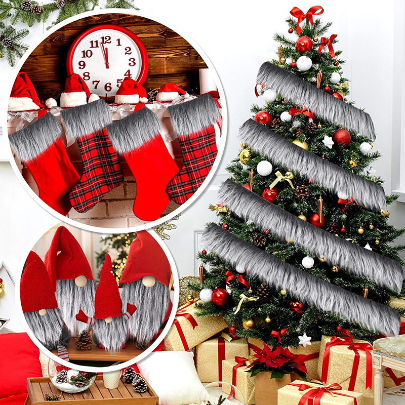 Zachte lange vachtstof kleurrijke vierkante pluche kunstmatige patchwork doe-het-zelf handgemaakte kerstpop baard haar kussen naaimateriaal accessoire