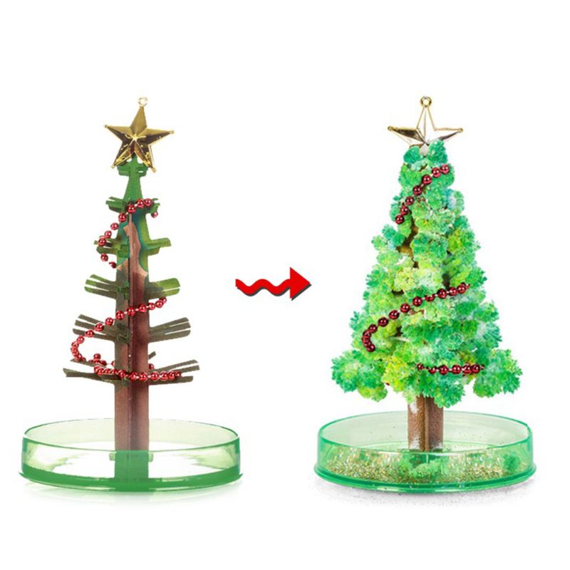 3 Soorten 14Cm Magic Groeiende Kerstboom Diy Fun Xmas Speelgoed Voor Volwassenen Kinderen Thuis Festival Party Decor props Mini Boom