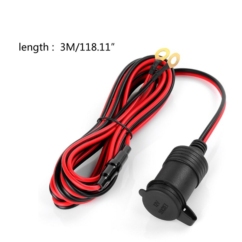 12V10A wtyczka zapalniczki samochodowej złodziejka z końcówką oczkową O zacisk pierścieniowy złącze robić łodzi morskich RV motocykl Truc: Default Title