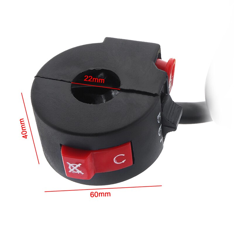 Motorcycle Switch 22MM Handlebar Electric Fog Light Start Steering Wheel Control Switch for 110CC Motorcycle ATV Motorbile