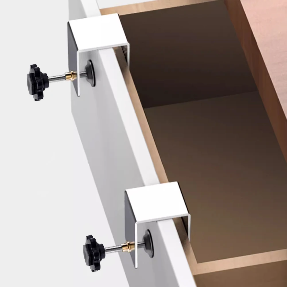 2 Stuks Houtbewerking Jig Kast Gereedschap Stalen Lade Paneel Clips Meubelen Accessoires Front Installatie Klemmen Handje