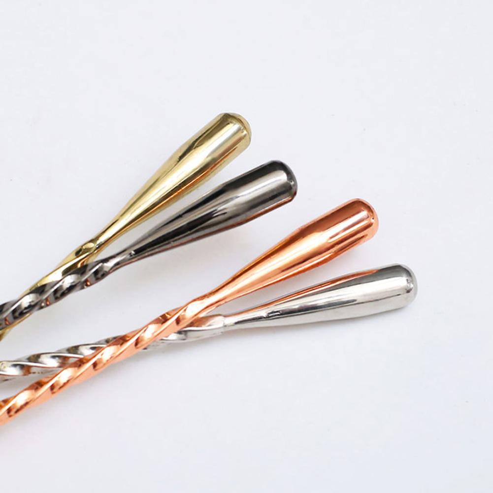 Stainless Steel Spiral Long Handle Mixing Stir Cocktail Spoon Bar Bartender Mixing Stir Fine Thread Bar Spoon Bar Shaker Tool