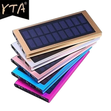 Solar 30000mAh Power Bank o dużej pojemności Ultra cienki 9mm z oświetleniem LED zewnętrzna ładowarka solarna Travel Powerbank na smartfon
