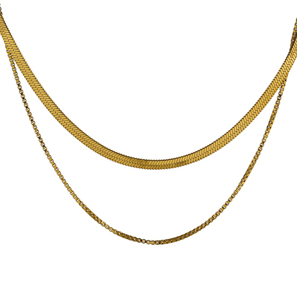 Yhpup Charm Geometrische Snake Collier Trendy Roestvrij Stalen Sieraden Gouden Metalen Ketting Брелок Voor Vrouwen