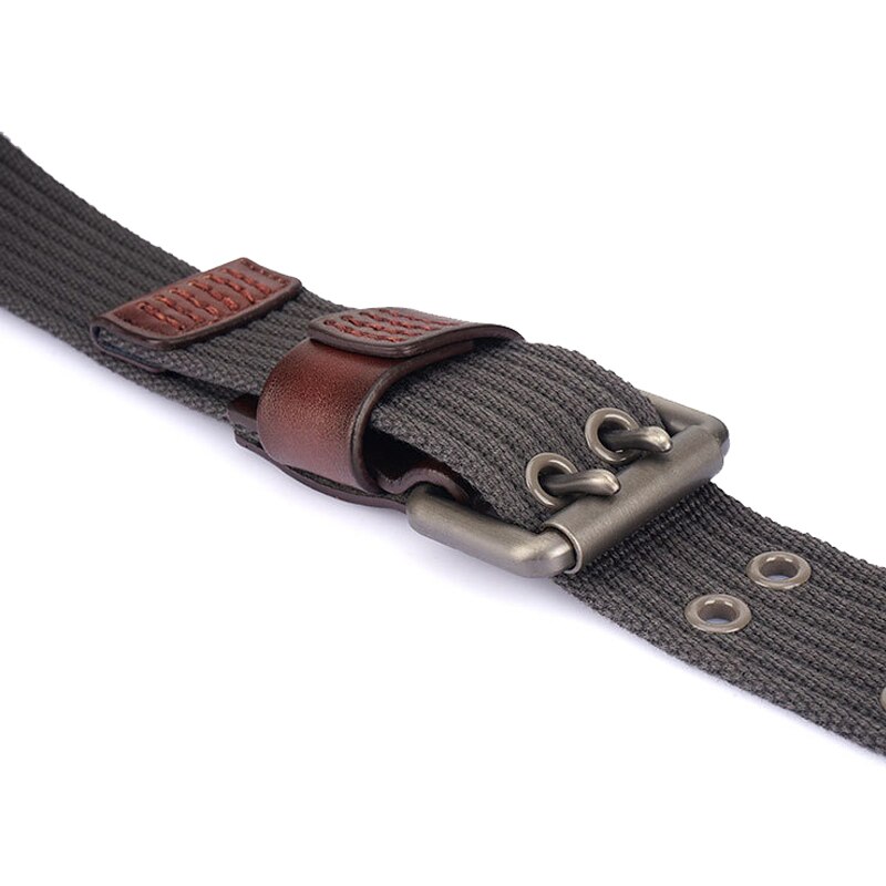 Medyla Canvas Riem Dubbele Pin Gesp Dubbele Gat Mode Toevallige Riem Voor Mannen En Vrouwen Student Riem MN2021A