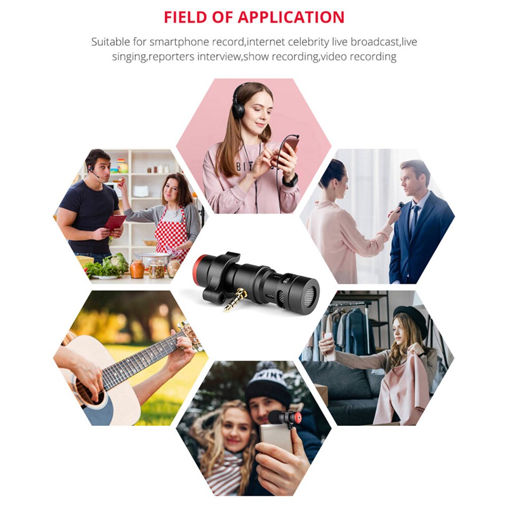 Andoer MIC06 Mini Plug-in Smartphone Microphone Mic for Smartphone Video Recording Live Broadcast Online Singing Chatting