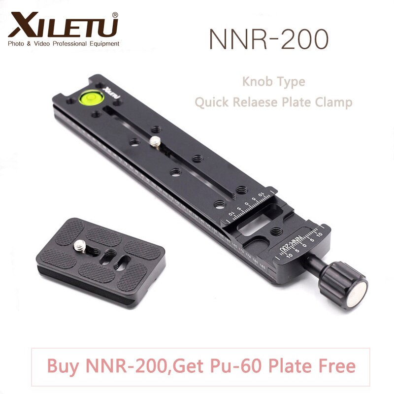 Xiletu NNR-200 多機能 lengthen クイックリリースプレート取付クランプ三脚ボールヘッドカメラアルカスイス三脚