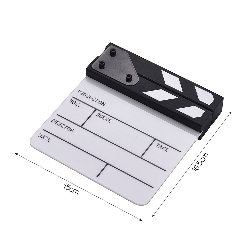 Andoer ClapperBoard Compact Size Acrylic Film Clapboard Dry Erase TV Movie Director Cut Video Action Scene Clapper Board Slate
