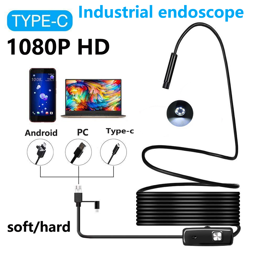 Type C Kabel 8Mm Lens Industriële Borescopen Pc Android Endoscoop Camera Usb Mini Endoscoop 2m5m Waterdicht