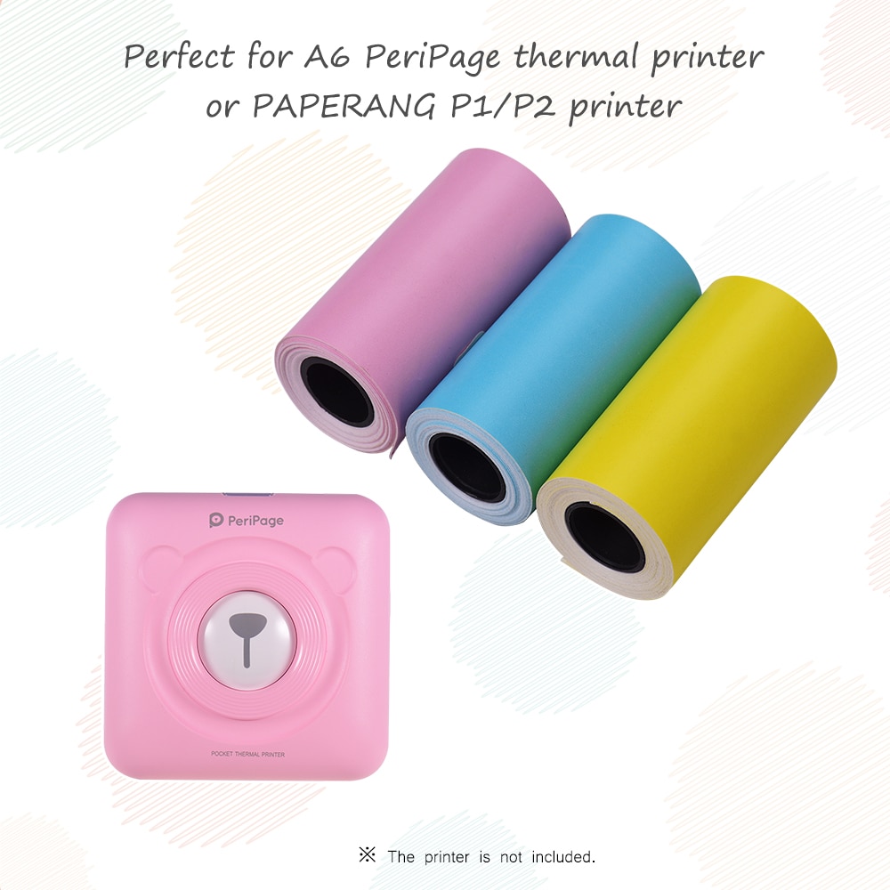 Printbar farveklistermærke papirrulle direkte termisk papir med selvklæbende 57*30mm til peripage  a6 termisk printer med ,3 lommer