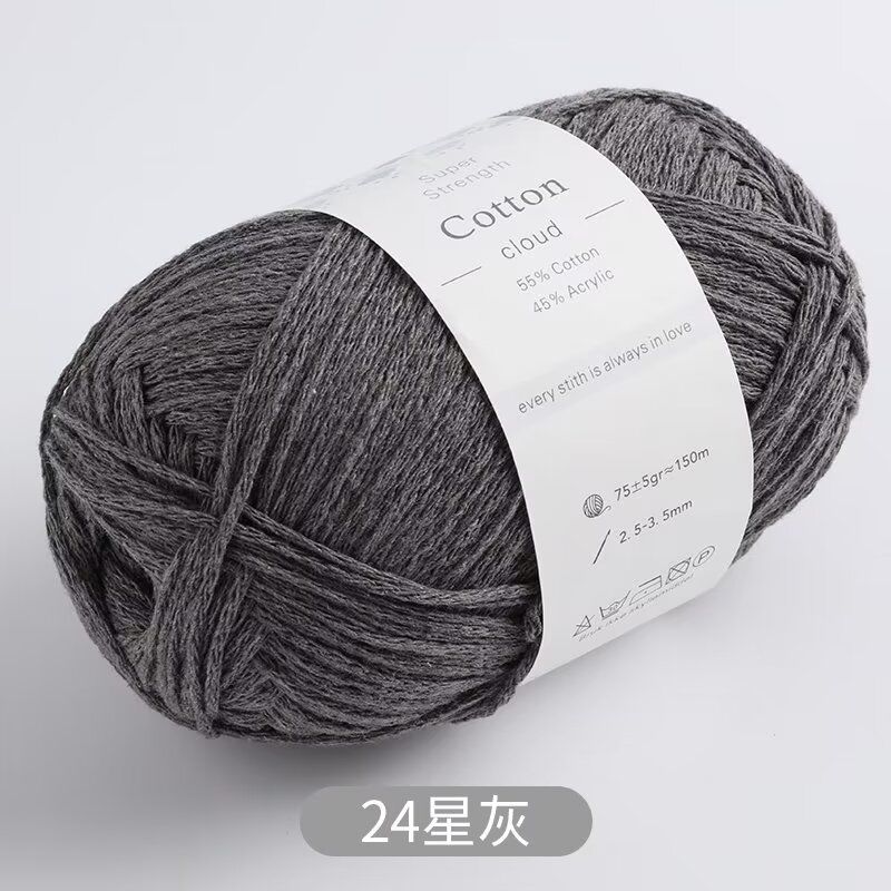 1mm Round Hollow Cotton Yarn Pure Cotton Genuine Cotton Hand Woven Yarn DIY Crochet Bag Crochet Yarn Knitting Thread
