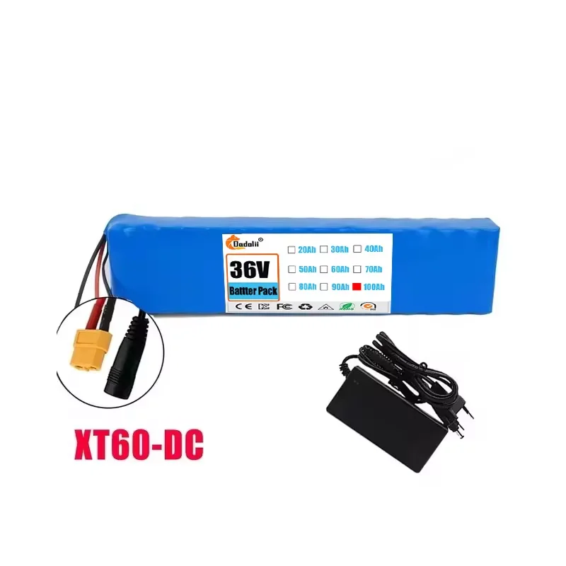 10S3P Electric Scooter Battery 36V 100Ah 18650 Lithium-ion Battery 350W 500W,+42V Charger: Pink