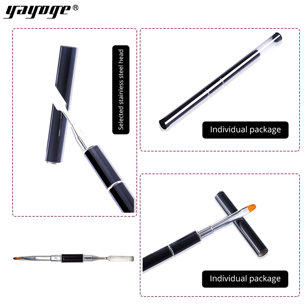 Yayoge-extensions d'ongles en polygel UV, outil à 2 usages, Double extrémité strass