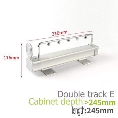 Top Mounted Sliding Pull Out Pull-out Closet Wardrobe Cloth Hanger Rack 25/30/35/40/45/50CM Heavy Duty Retractable Closet: Silver 310mm