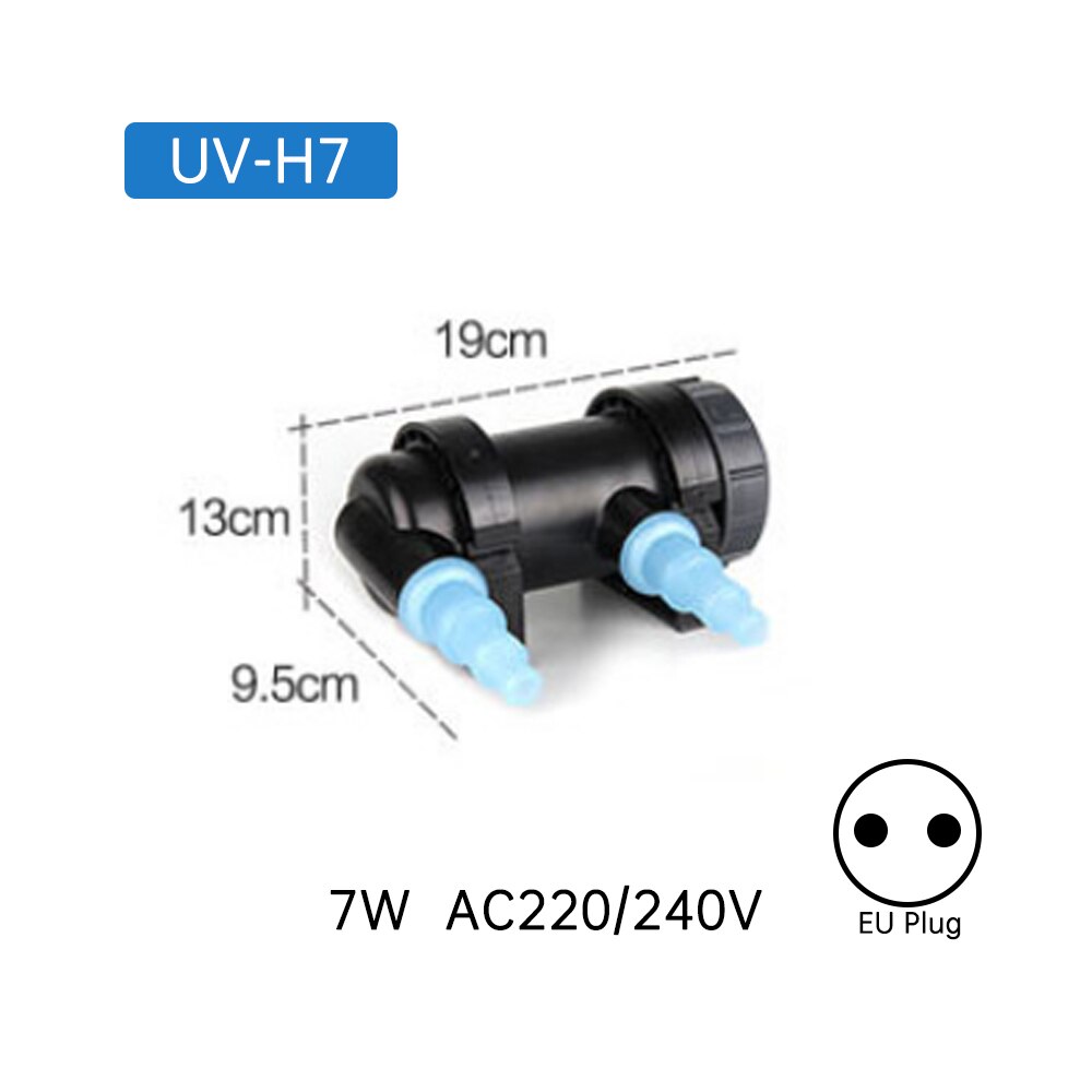 220V UV 5W-H36 36W UV Sterilizer Lamp Light Ultraviolet Filter Clarifier Water Cleaner For Aquarium Pond Coral Koi Fish Tank: EU PLUG  7W