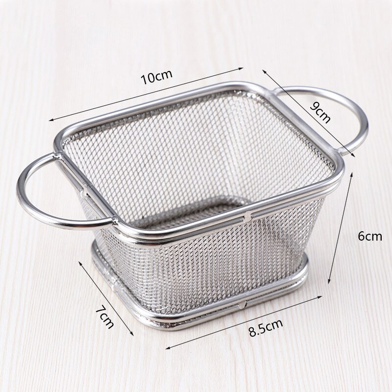 Friteuse Mand Netto Screen Franse Fry Frame Vierkante Filter Netto Versleutelen Vergiet Zeef Frituurmand Rvs Accessoires: 2