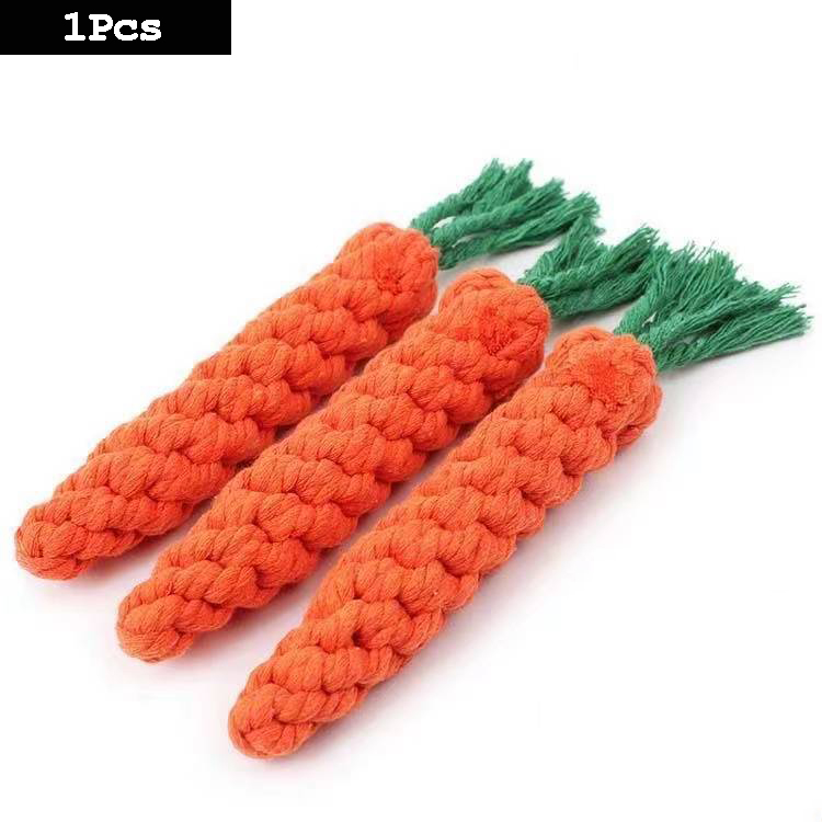 1PC Hond Speelgoed Wortel Knoop Touw Bal Katoenen Touw Halter Puppy Tandenpoetsen Kauwspeeltje Duurzaam Gevlochten Bijtvast Dierbenodigdheden: green
