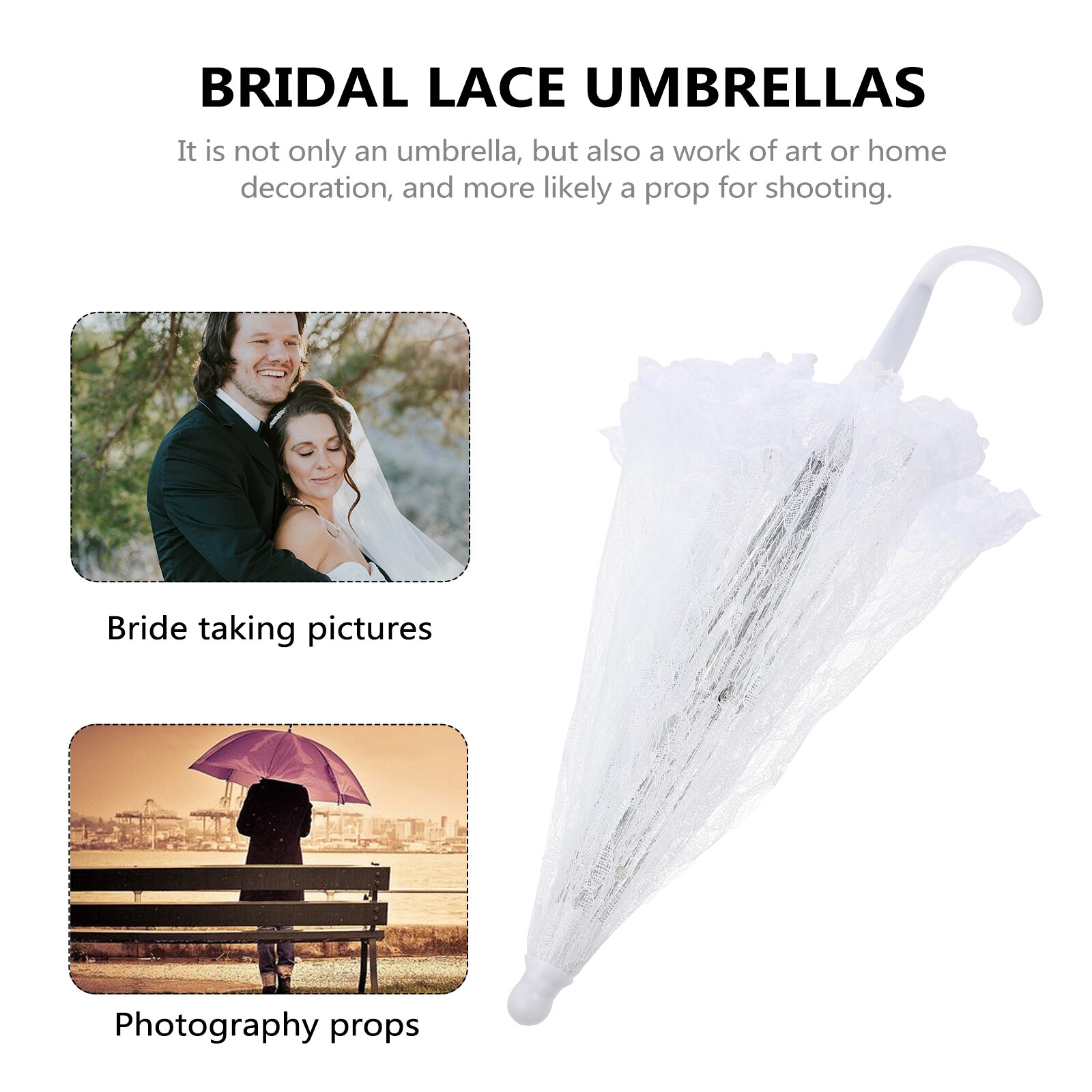 1pc Exquisite Lace Umbrella Lace Wedding Parasol Lady Photography Props
