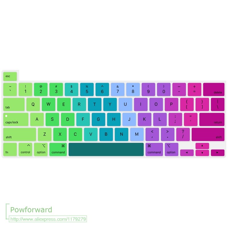 Silicone Keyboard Cover Protector Silicone Skin for MacBook Pro 16 inch Release with Touch Bar & Touch ID A2141: rainbow
