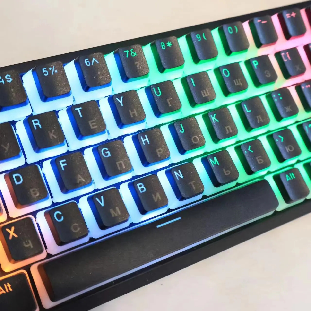 Keycaps Korean/Russian OEM PBT 117 Keys Pudding Keycap For Corsair MX Switch Mechanical Keyboard Gamer Backlit Keyboards Switch: Beige