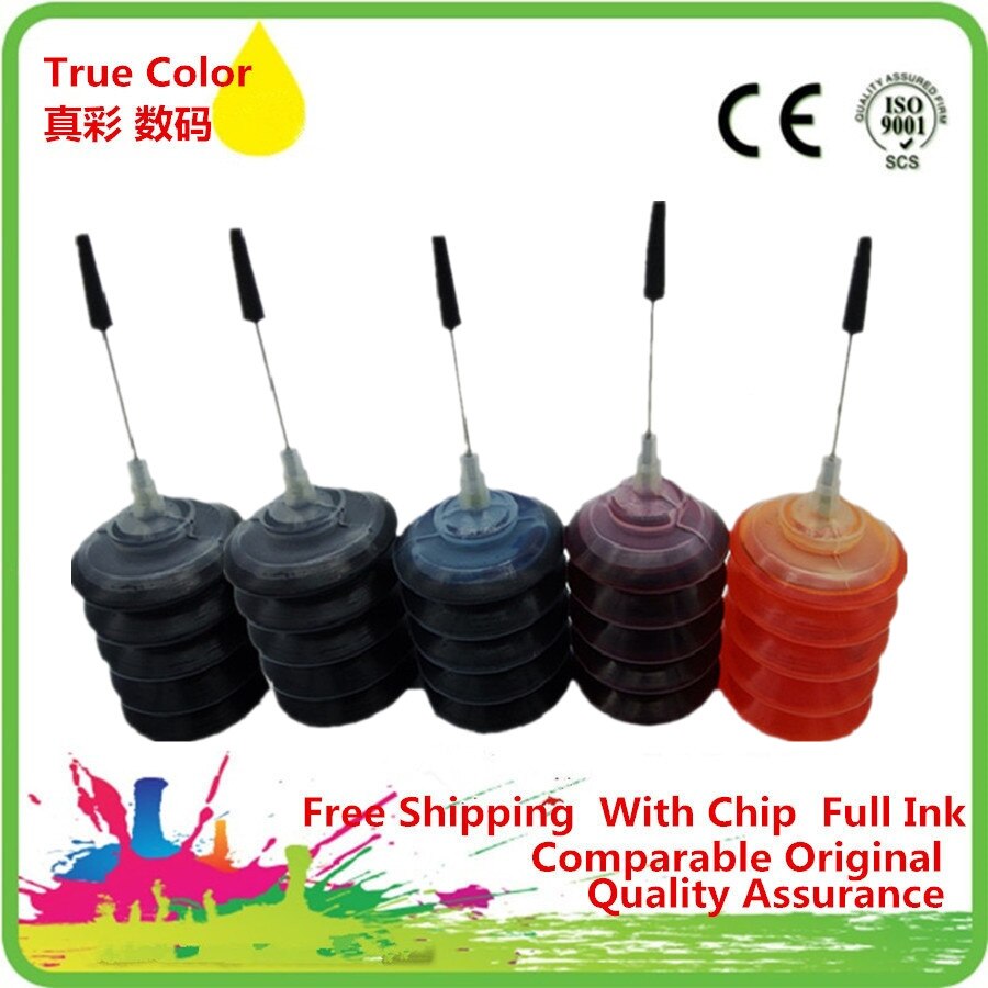 Gespecialiseerde Dye Inkt Kit Voor Alle Printers Fles Top Ciss Refill Inkt Met Levendige Kleur Geen Plug: 30ML 1SET 1BK