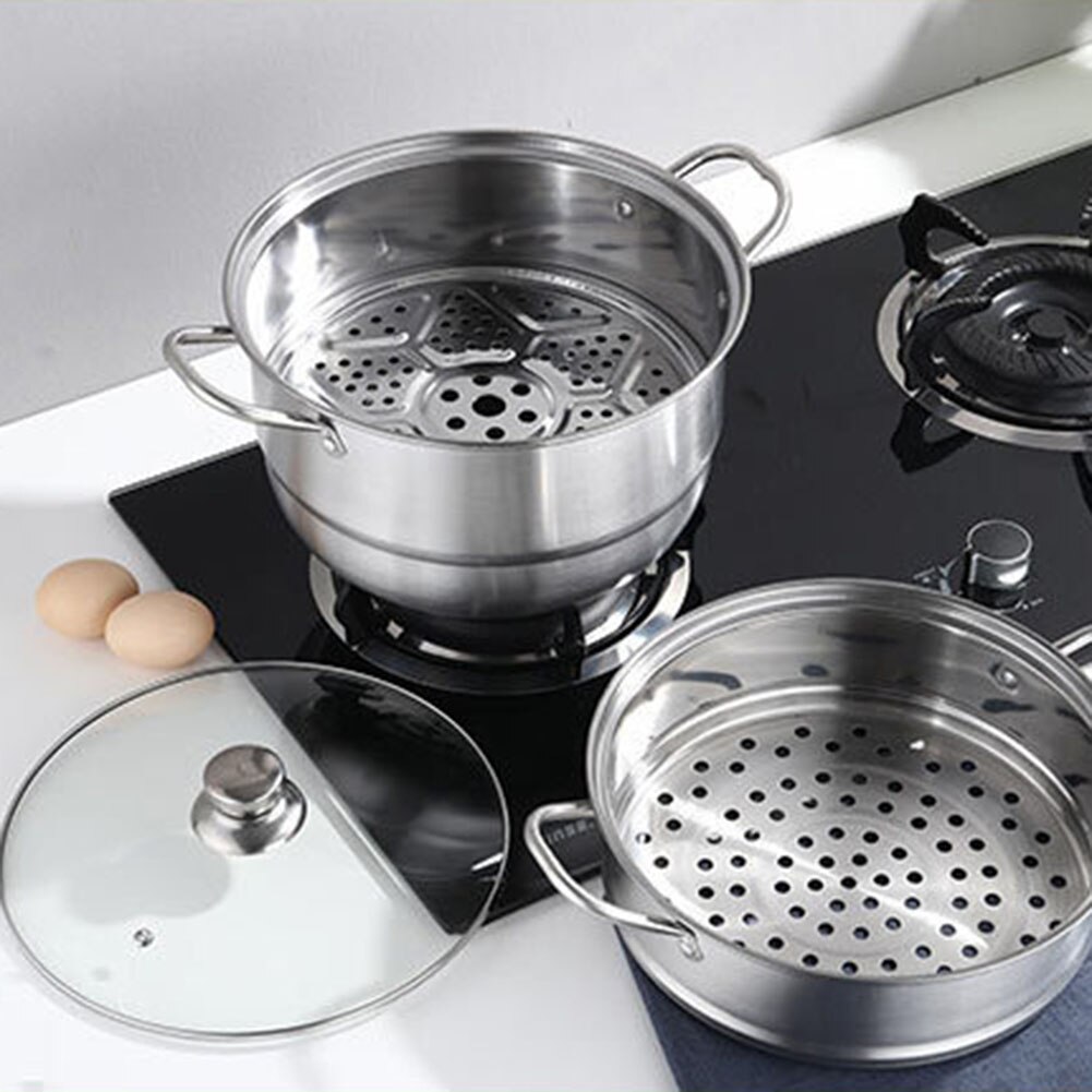 Stainless Steel two layer Steamer pot Soup Steam Pot Cooking Pots for Induction Cooker Gas Stove steam pot Kitchen Cookware