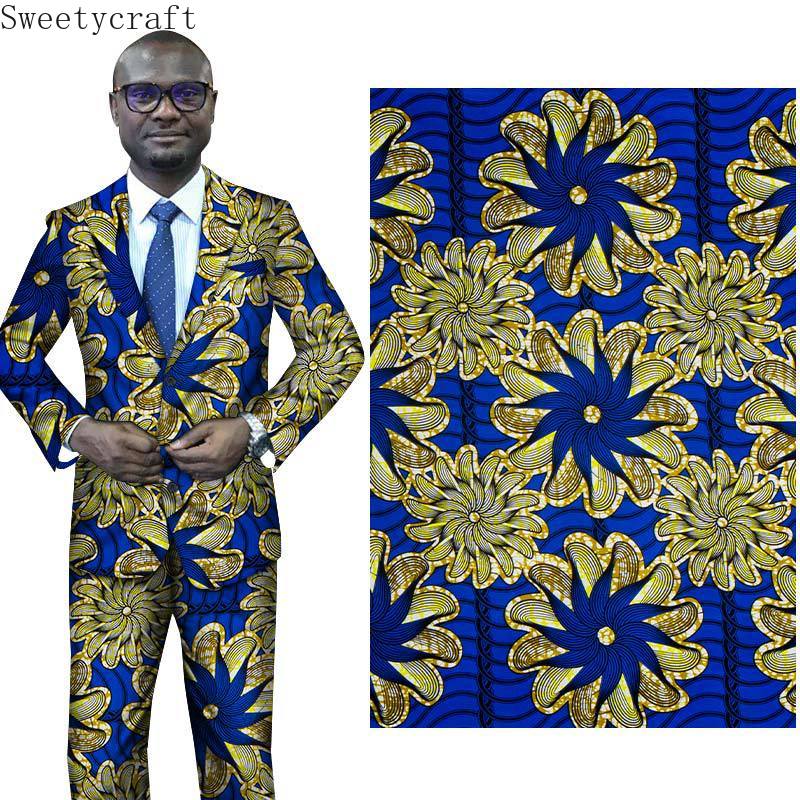3 Yards 100% Polyster Echte Wax Afrikaanse Stof Afrikaanse Print Stof Tissu Wax Africain Bloemenprint Fabricfor Naaien Jurk