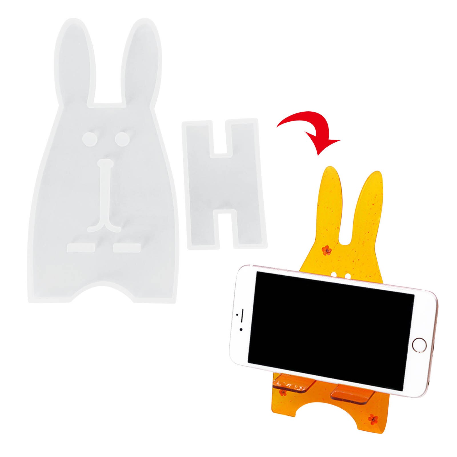 Transparent Silicone Molds for Epoxy Resin Handmade Mobile Phone Holder Stand Crystal Epoxy Resin Mould Craft DIY Phone Bracket