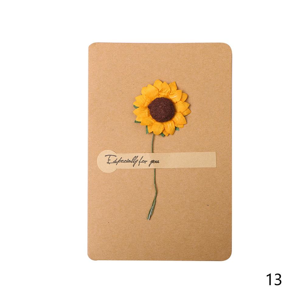 Dry Flower Handmade Cards Handwritten Blessing Greeting Card Birthday Wedding Invitation Cards Thanks Cards Party Supplies: 13