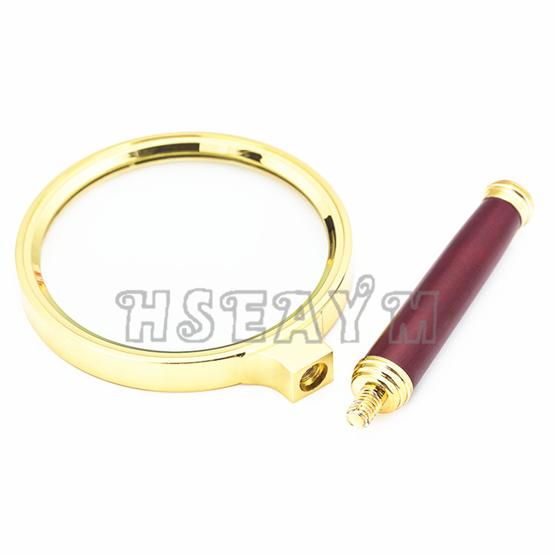 7X Presbyopia Magnifier Wooden Handle 70mm Jewelry Reading Loupe Handheld Optical Glass with Magnifying Glass Megaloscope