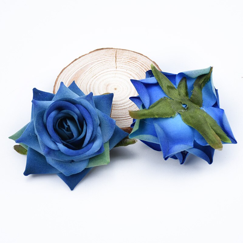 100 stk flannel roser silke blomster væg kunstige planter hjem bryllup dekoration diy scrapbog slik æske broche foto rekvisitter: 5