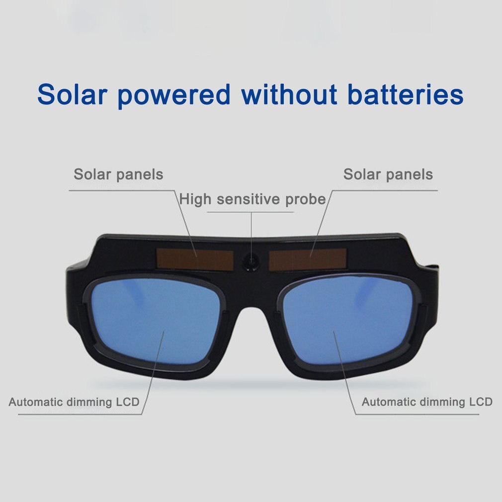 Solar Automatic Dual Frequency Dimming Welding Glasses Anti-Glare Goggles Argon Arc Welding Glasses Split Lens