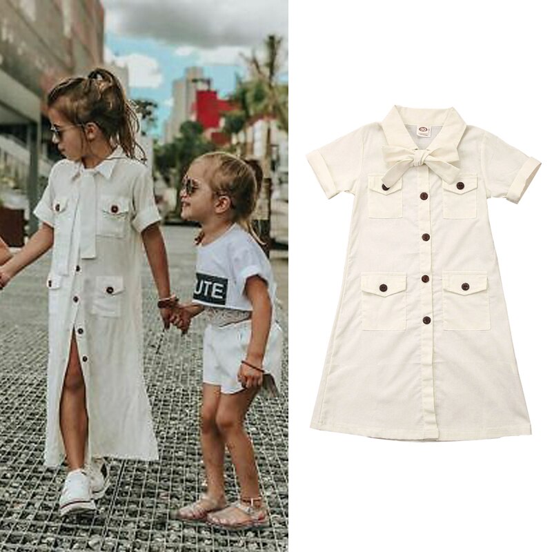 Peuter Kids Baby Meisjes Trenchcoat Solid Button 1-6Y Jas Windjack Bovenkleding Kleding