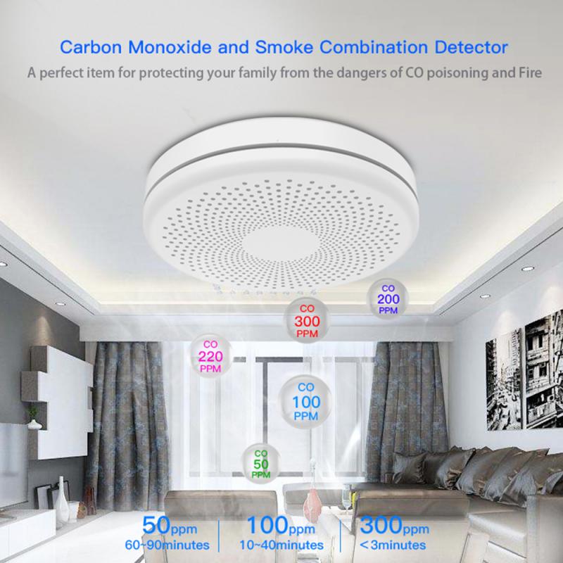 Independent Smoke Detector Sensor Fire Alarm Home Security System Firefighters Tuya WiFi/433mhz Smoke Alarm Fire Protection