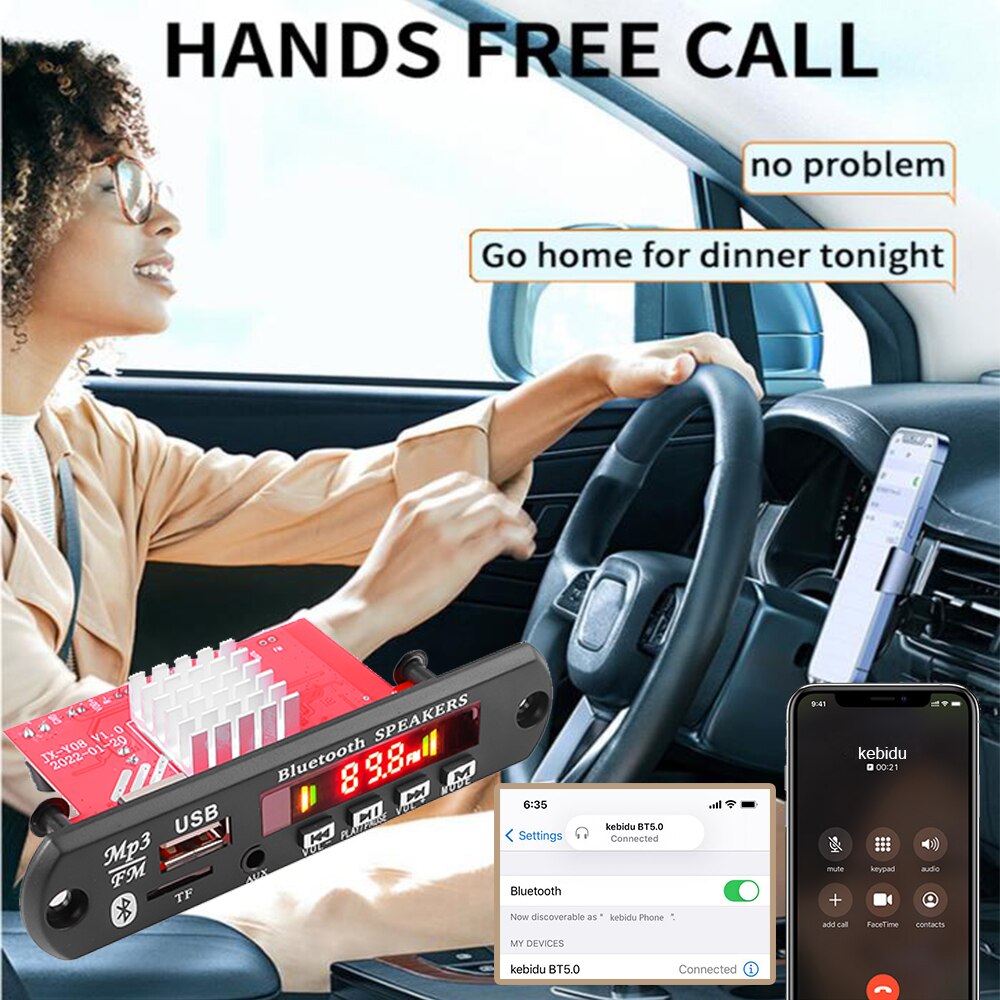 2*60W 120W Verstärker 12V MP3 WMA WAV Decoder Board Bluetooth 5,0 Drahtlose Musik audio Modul USB TF FM Radio Für Auto Lautsprecher