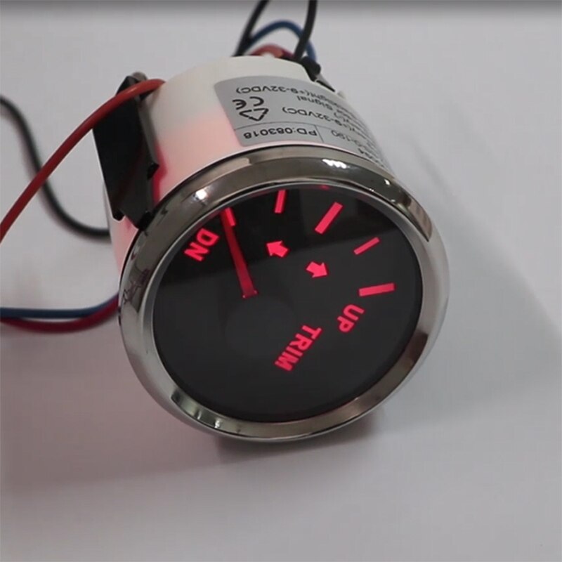 UP-DN de calibre embellecedor para barco marino, 52mm, 0-190ohm, 167-10ohm, con luz trasera roja, 12V, 24V, para motor fueraborda de coche y motocicleta