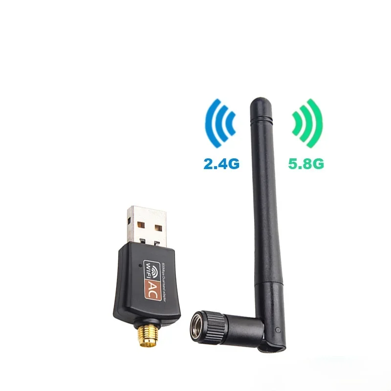 300M Dual-band Wireless Network Card, Computer External Usb Wifi Receiving Transmitter 2.4G/5G Antenna